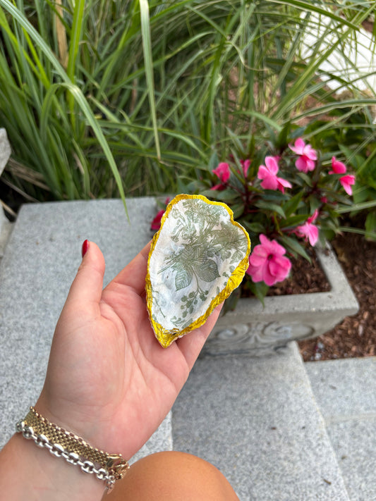 Green Floral Ring Dish