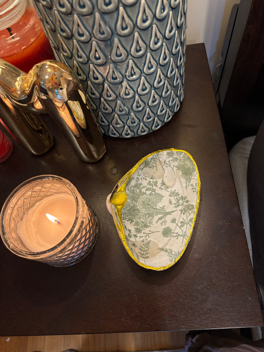 Green Floral XL Jewelry Dish