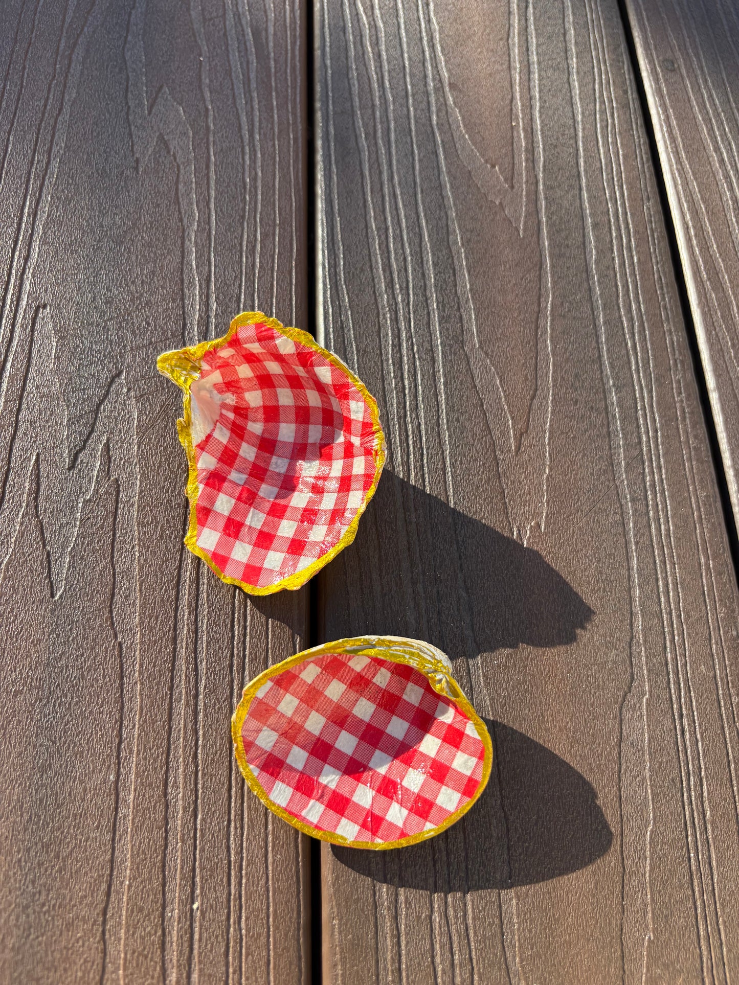 Red Gingham Ring Dishes
