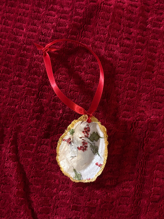 Oyster Mistletoe Christmas Ornament