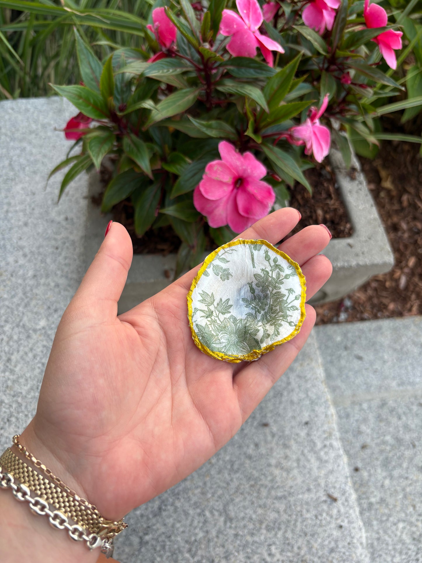 Green Floral Ring Dish