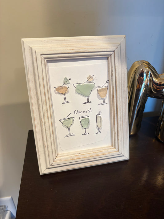 Cheers Sea-glass Picture Frame