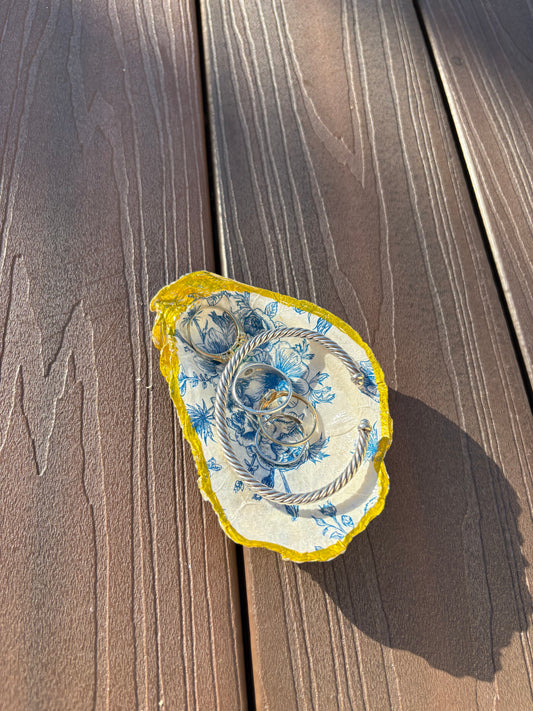 Blue Floral Ring Dish