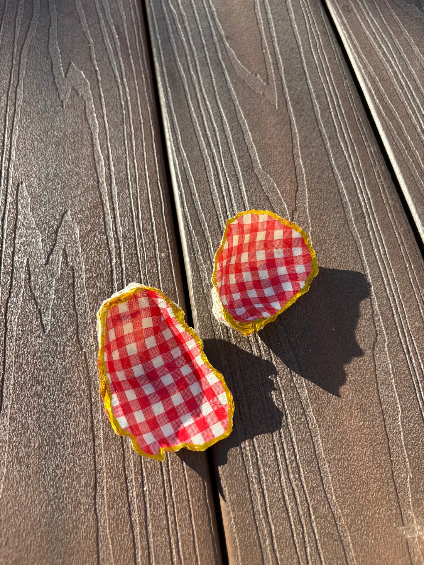 Red Gingham Ring Dishes