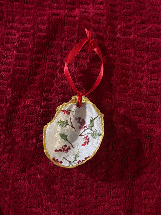 Oyster Mistletoe Christmas Ornament