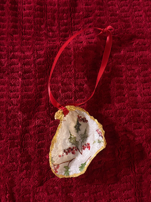 Oyster Mistletoe Christmas Ornament