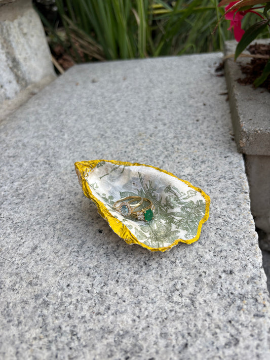 Green Floral Ring Dish
